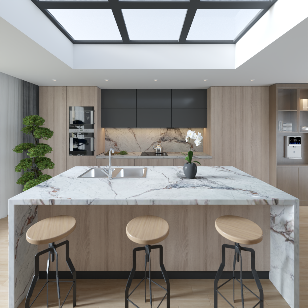 Full Sheet Continental Carrara Marble Wall Panel 96" X 48" 4 Pack