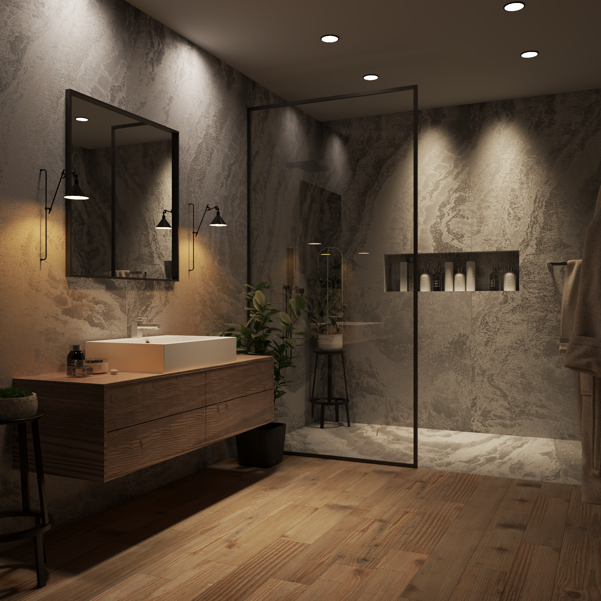 Misty Gray Rock Textured Panel 96" x 48"