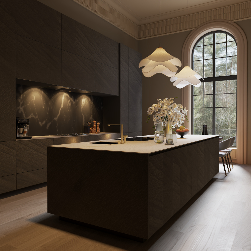 Midnight Onyx Rock Textured Panel 96" x 48"