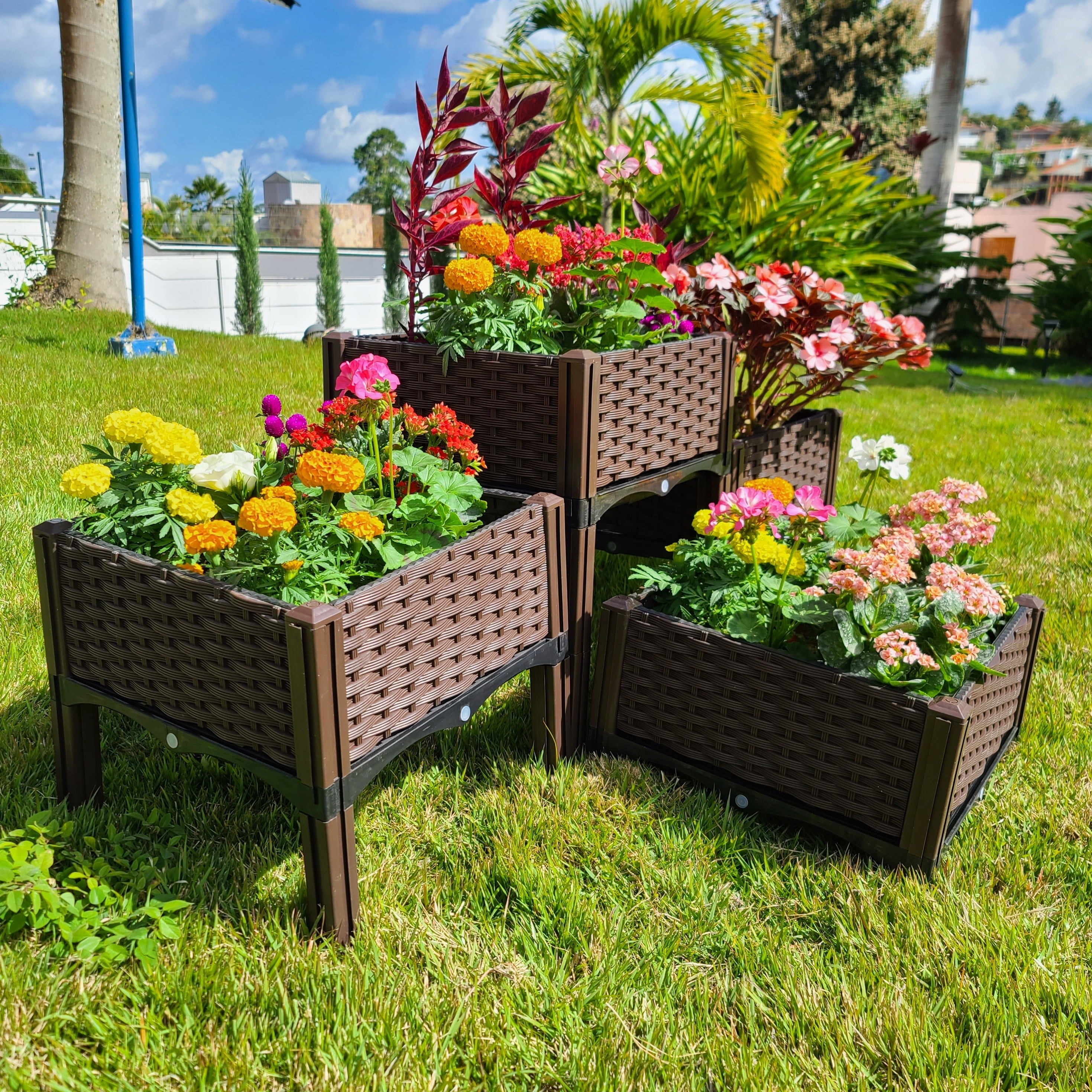 Flower and Plant Elevated Garden Planter For Outdoors and Indoors 2 Sets