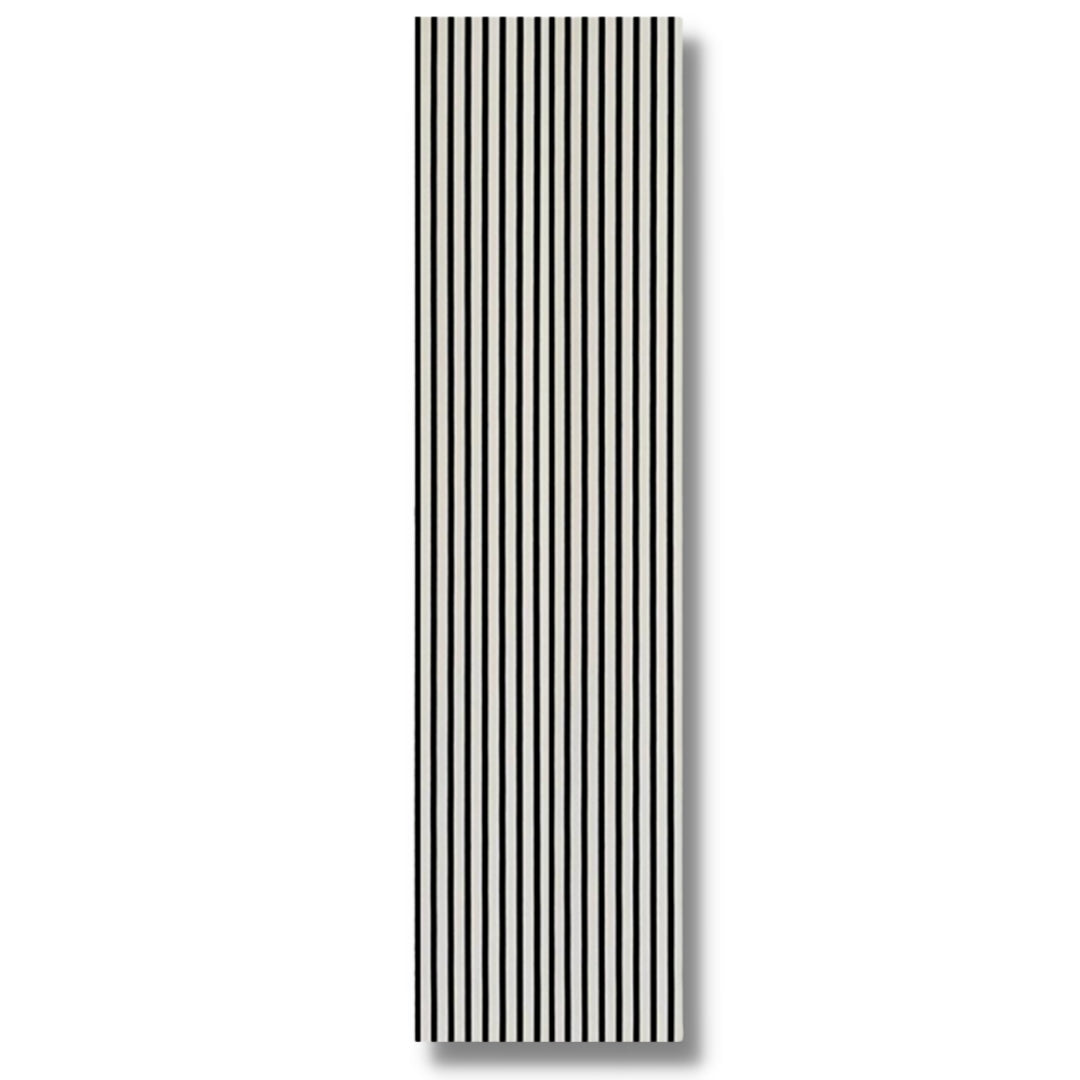 94.49" x 25.20" Light Gray Matte Acoustic Slat Wood Wall Panel