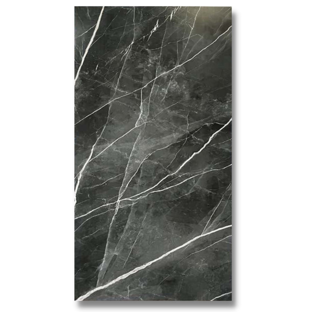 Black Adamantium Carrara Marble Wall Panel 96" X 48" SAMPLE