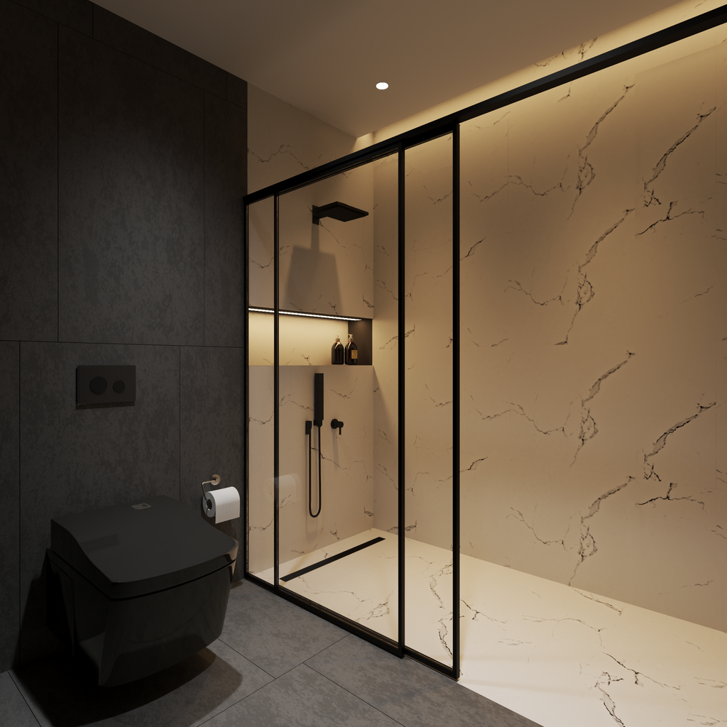 Eternal Bianco Marble Carrara Interlock Wall Panel & Flooring 74" x 49"