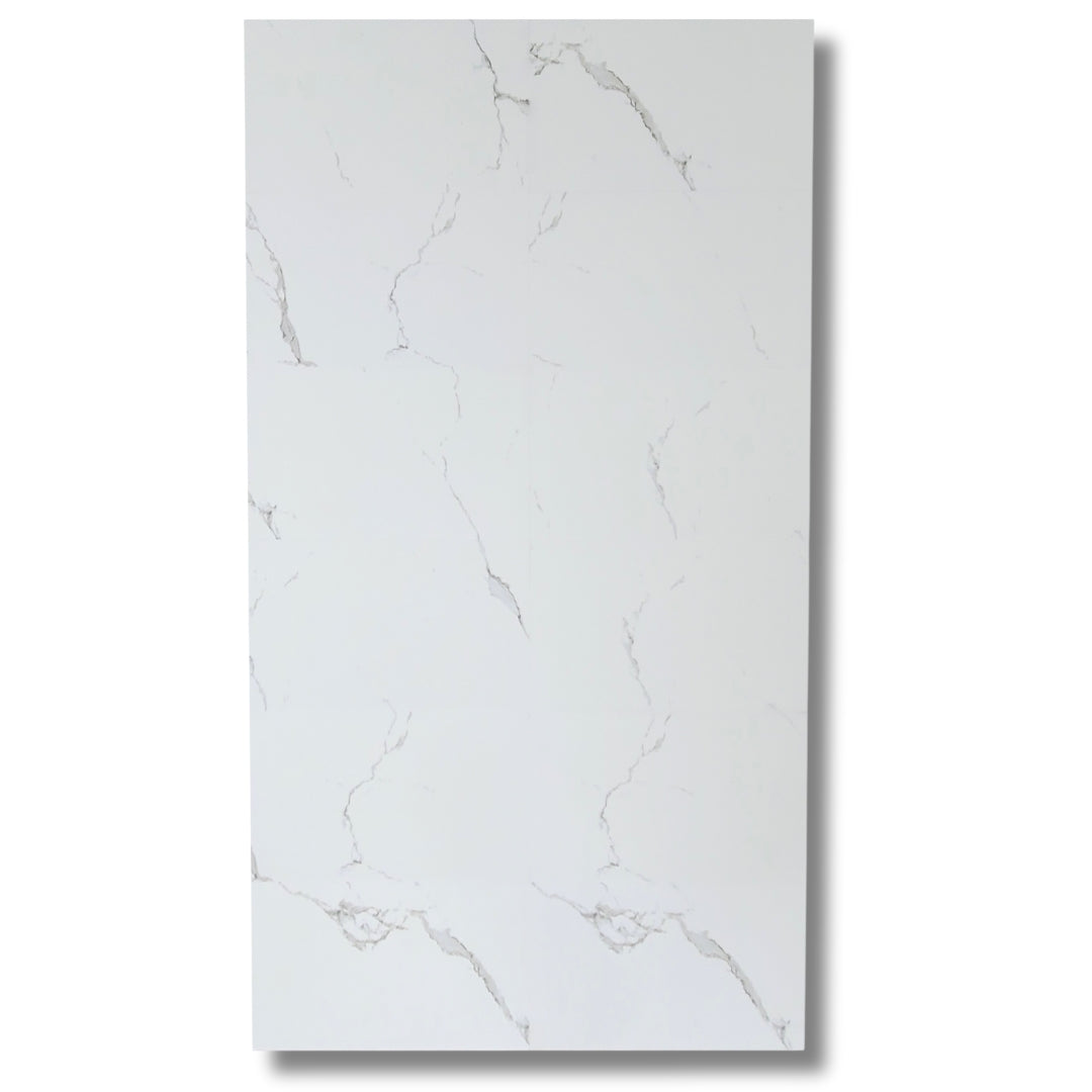 Eternal Bianco Marble Carrara Interlock Wall Panel & Flooring 74" x 49"