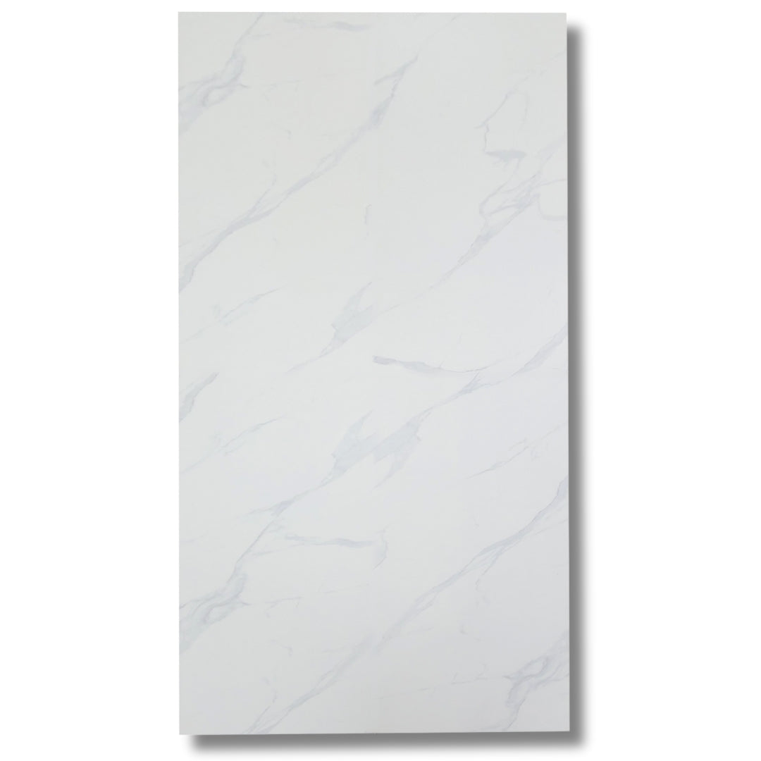 White Mist Marble Carrara Interlock Wall Panel & Flooring 96" x 48"