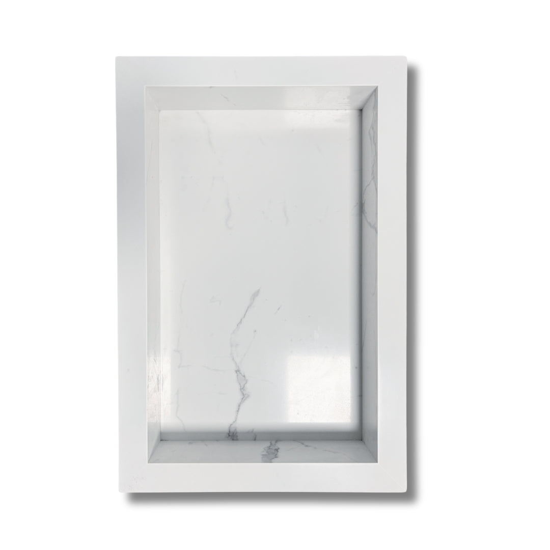 White Carrara Marble Shower Niche 24" x 16"