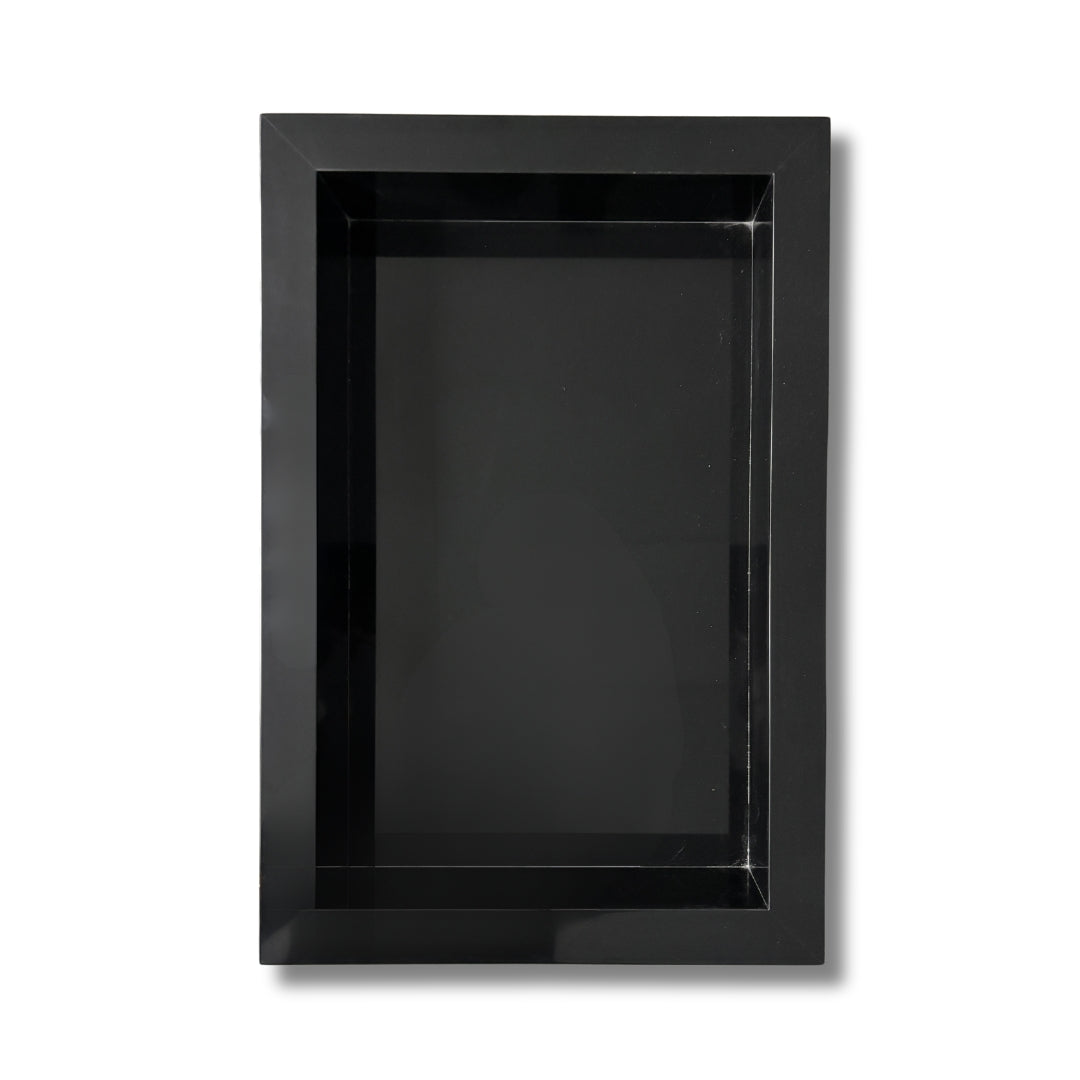 Pure Black Marble Shower Niche 24" x 16"