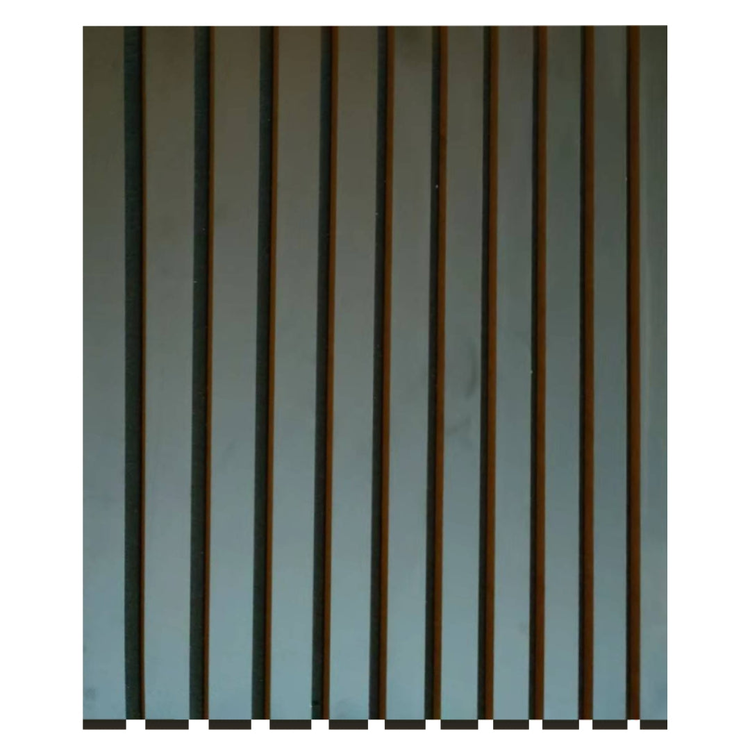 96" x 48" Black Matte Acoustic Slat Wood Wall Panel