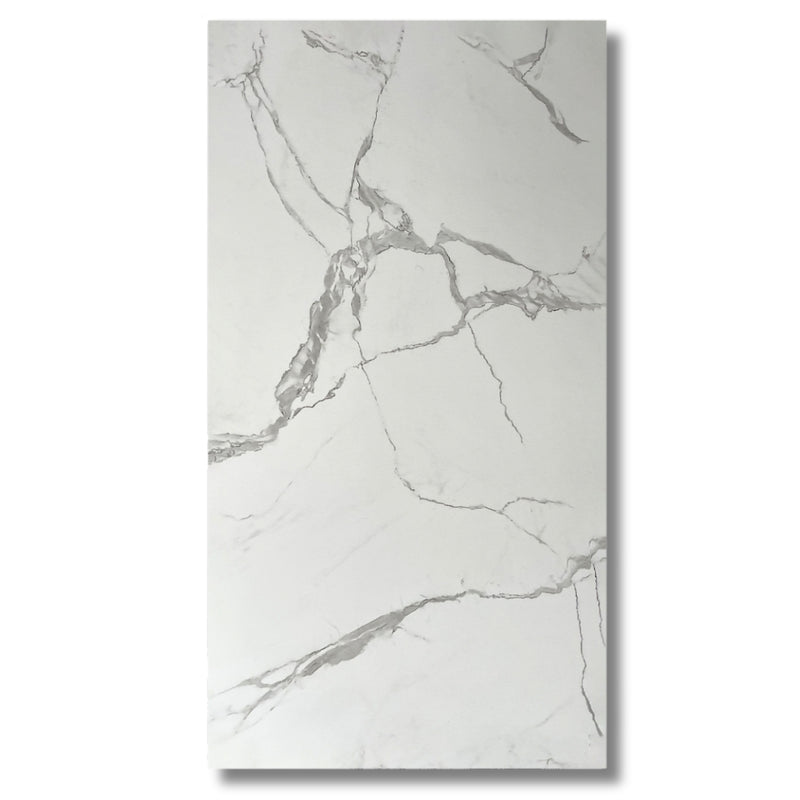 White Carrara Marble Wall Panels – 8 ft x 4 ft (Covers 32 sq ft per box)