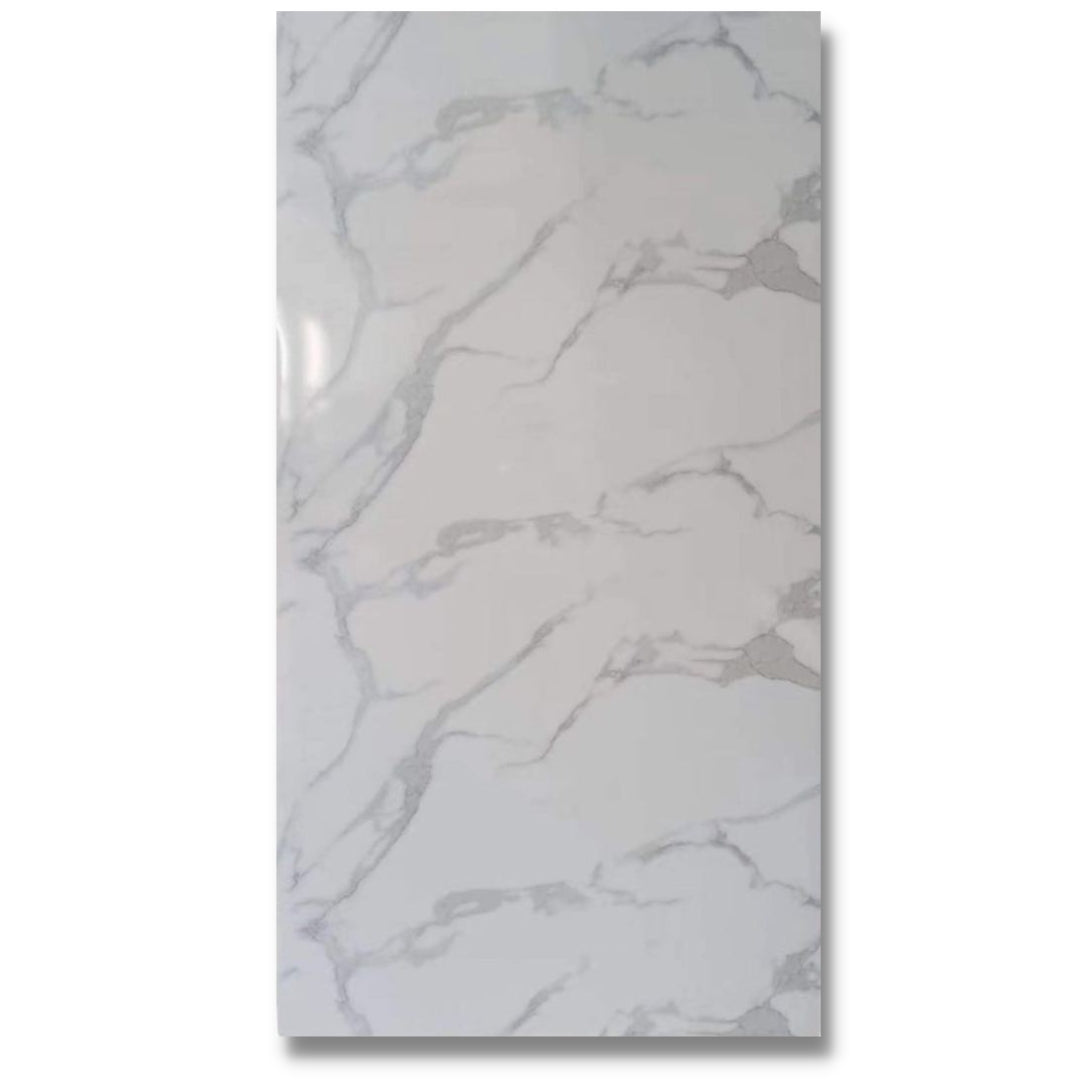 Light Gray and White Carrara Marble Wall Panel 96" X 48"