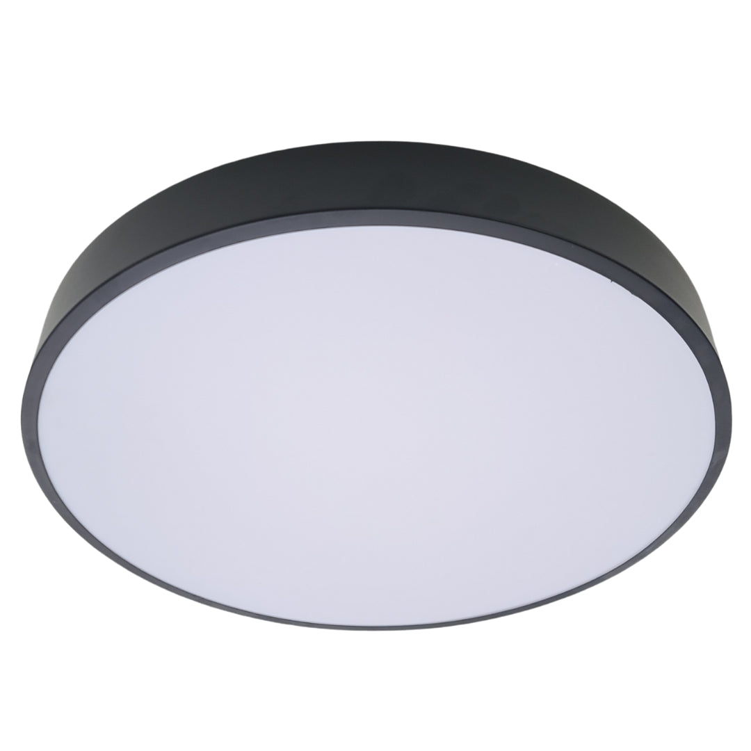 Black LED Round Flushmount Wall Light