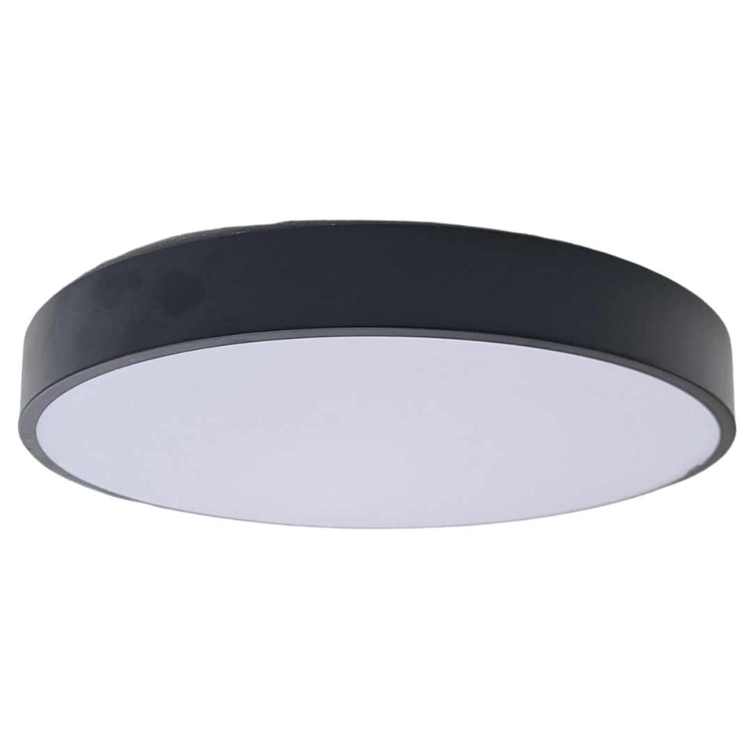 Black LED Round Flushmount Wall Light