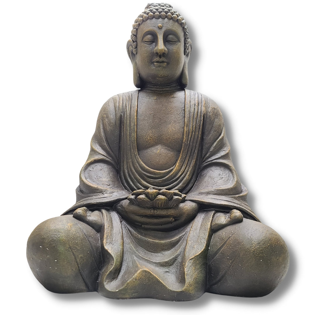 32" High Buddha Solar Sitting Statue